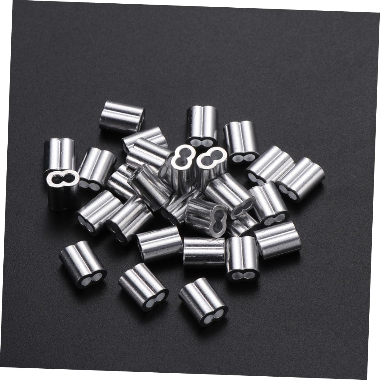 KICHOUSE 200pcs Wire Rope Clamp Clip Steel Rope Steel Wire Rope Sleeve Wire Rope Stop Sleeve Wire Rope Loop Wire Rope Crimping Loop Steel Wire Rope Connector Cable Sleeving Steel Wire Loop