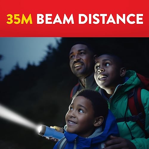 Miniatura 3 de EVEREADY Linternas LED (paquete de 8), linternas brillantes para emergencias y equipo de campamento, luz de flash con pilas AA incluidas, rojoazul