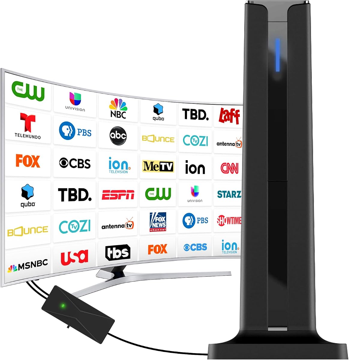 Digital TV Antenna for Smart TV Indoor,TV Antenna with 3M Stick Base | Support 4K 1080p&Long Range Reception,HDTV Antenna for Local Channels,Easy Installation Antenna For TV without Cable