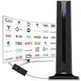 Digital TV Antenna for Smart TV Indoor,2026 TV Antenna with 3M Stick Base, 360°&Long Range Reception HDTV Antenna for Local Channels, Easy Installation Antennas for TVs Without Cable (7.0 in)