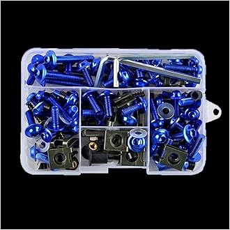 Motorcycle Nut Bolt Parts For Bajaj For Pulsar 200 For NS For Pulsar200 RS/200 AS 200 177 PCS Motorcycle Fairing Screws(Size:Blue)