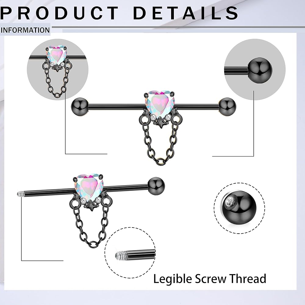 Amazon.com: ORAZIO 13PCS Industrial Piercing Jewelry