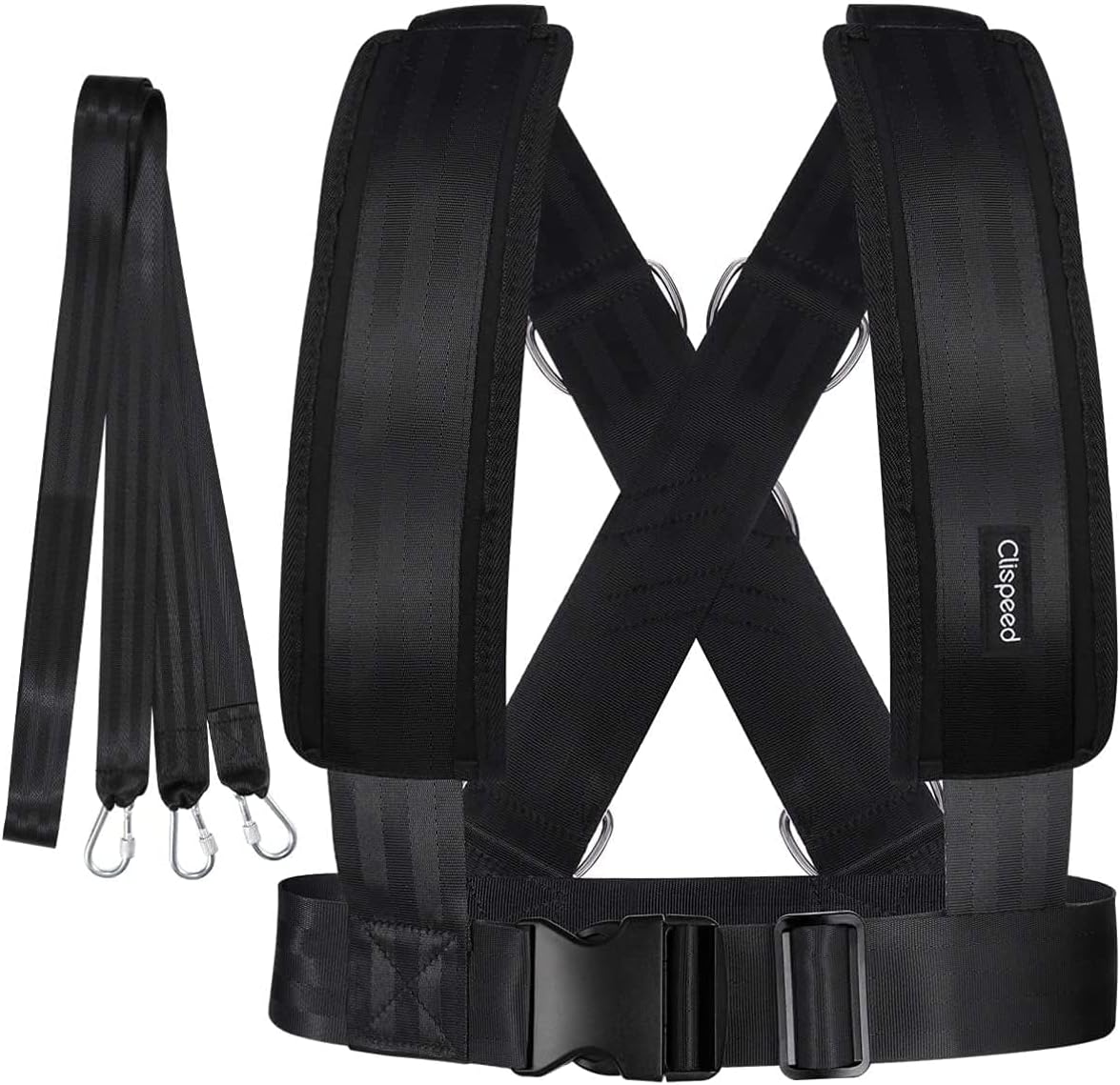 CLISPEED Professional Sled Harness for Resistance Training - Heavy Duty Workout Harness - Adjustable Sled Fitness Strap for Athletes Football Running Exercise