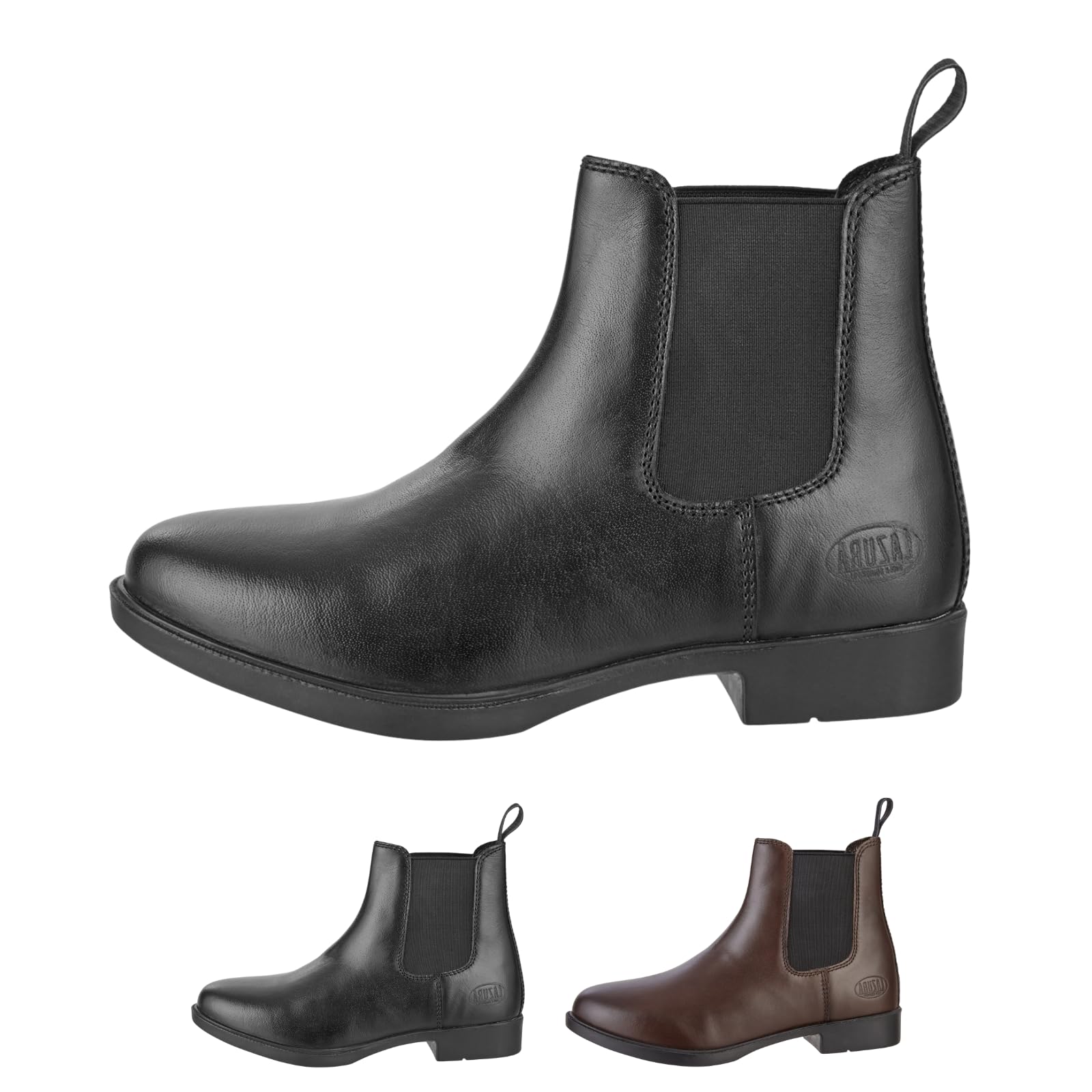 Lazura Jodhpur Reitstiefelette Classic Leder schwarz