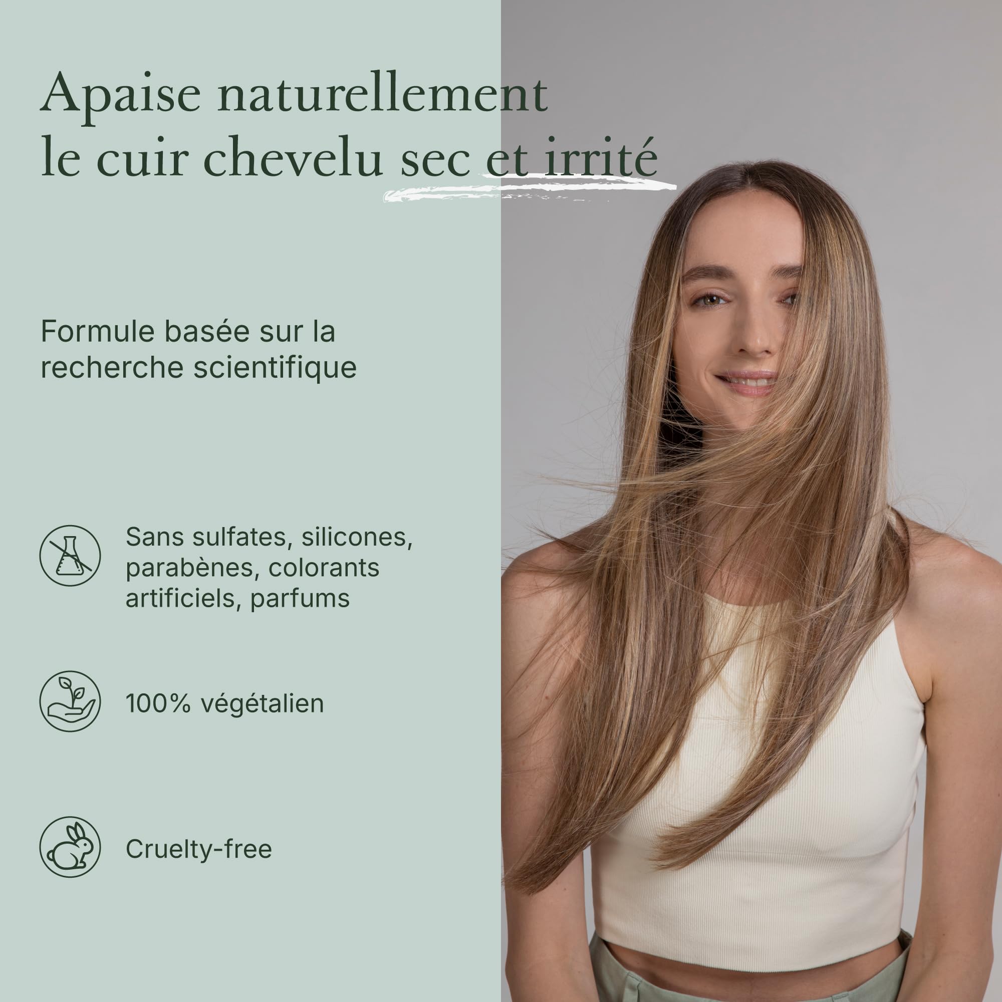 Good&All Traitement Anti-Démangeaisons Pour Cuir Chevelu Irrité, Sec & Sensibles - Sans Rinçage, Parfum - avec Menthe Poivrée & Bisabolol - 165ml