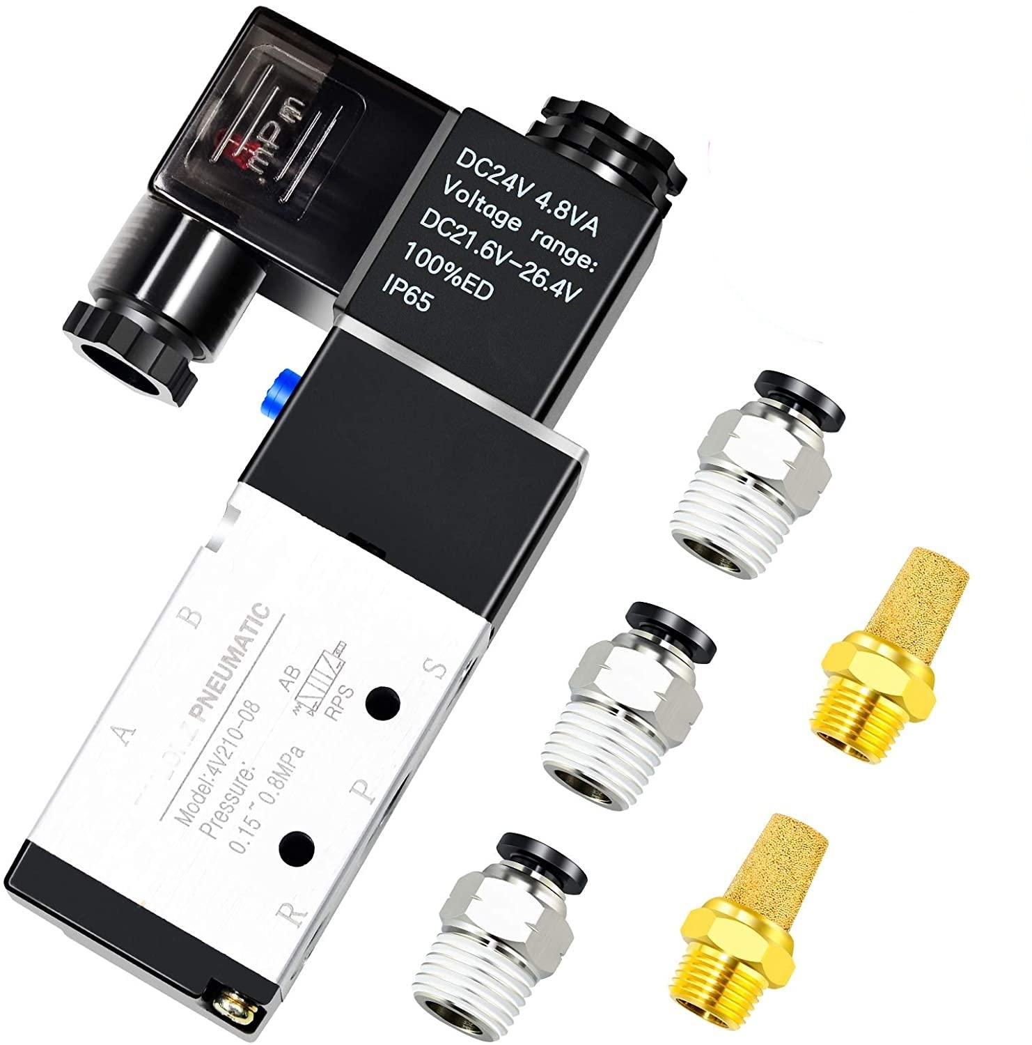 MAXAIR Solenoid Air Control Pneumatic VALVE 1/4 5 Way 2 Position Internally Piloted Acting Type Single Electrical Control (12vdc) (B09XVB6WKL) Amazon Price History, Amazon Price Tracker