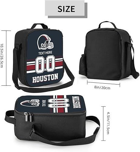 Vista 65 de Bolsa de almuerzo personalizada de Nueva Inglaterra, regalos para hombres, mujeres, fanáticos, con nombre y número personalizados, correas de hombro