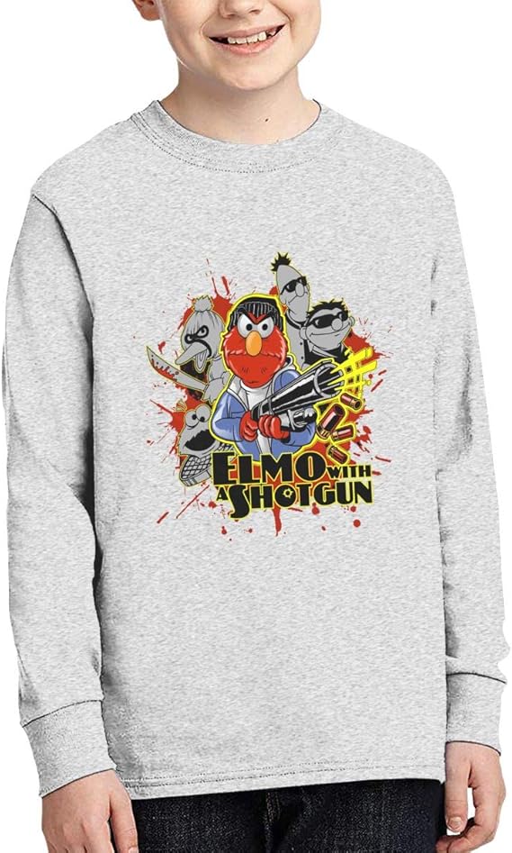 Amazon Co Jp 長袖tシャツ トレーニングウェア セサミストリート エルモ ロゴtシャツ ロンt ティーシャツ キッズ ジュニア 学生 児童 子供服 ボーイズ 男の子 長袖 クルーネック 柔らかい ゆったり 綿 シンプル 無地 ファッション