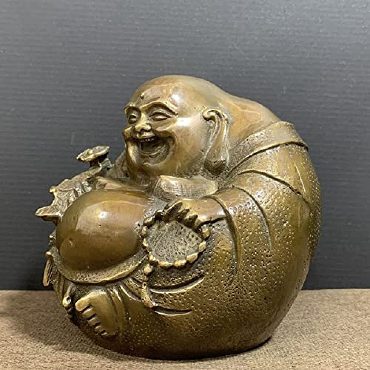 Figurka Ogrodowa,Do domu Kuchnia i jadalnia Zewnętrzne patio, trawnik i rzeźby ogrodowe Statua Figurka Ozdoby Dekoracja Buddy, Budda Maitreya Dekoracyjny Mosiądz Antyczne rękodzieło Kolekcja