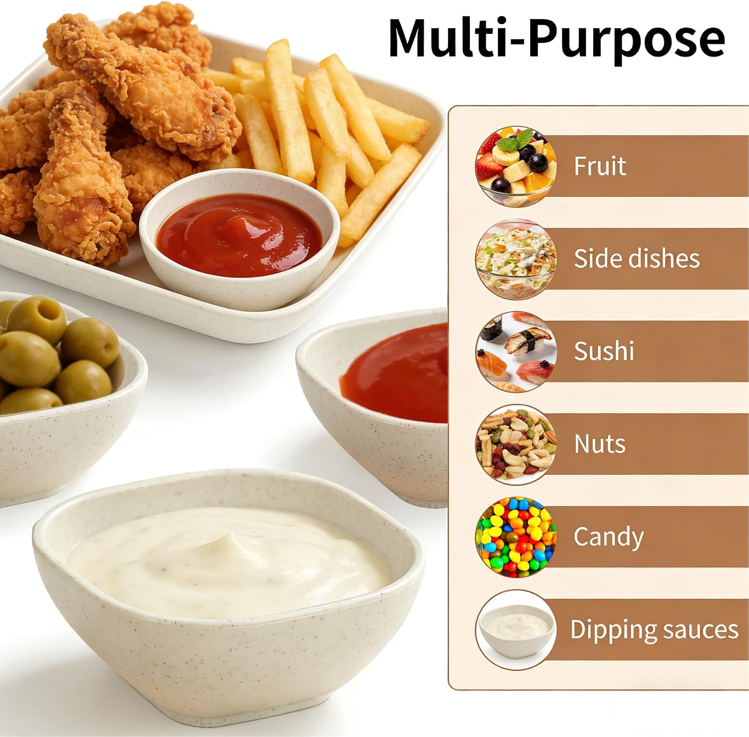 9 Pack Dipping Bowls,Sauce Cups,Sauce Bowls,Small Bowls for Dips,4.5 oz