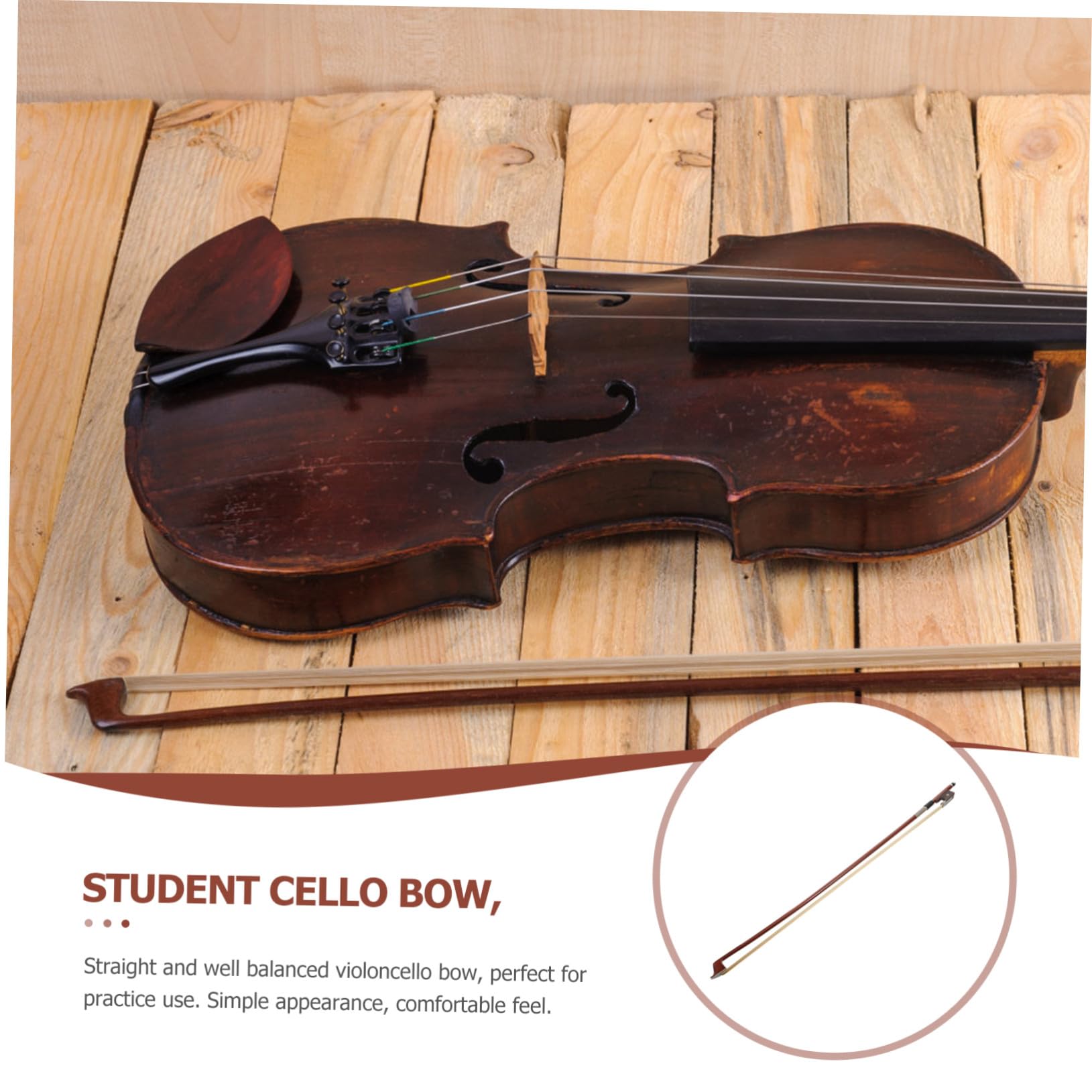 BESPORTBLE Archetto Per Violoncello in Crine Di Cavallo 3/4 Legno Brasiliano Bilanciato Accessorio Musicale Per Musicisti Esperti e Studenti