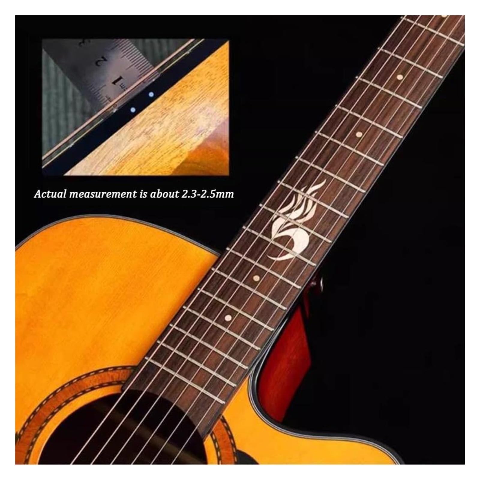 Chitarra acustica, confezione con borsa da concerto, plettri, corde e tracolla, 104 cm, top in abete dreadnought full size, per principianti, adolescenti e adulti (nero)