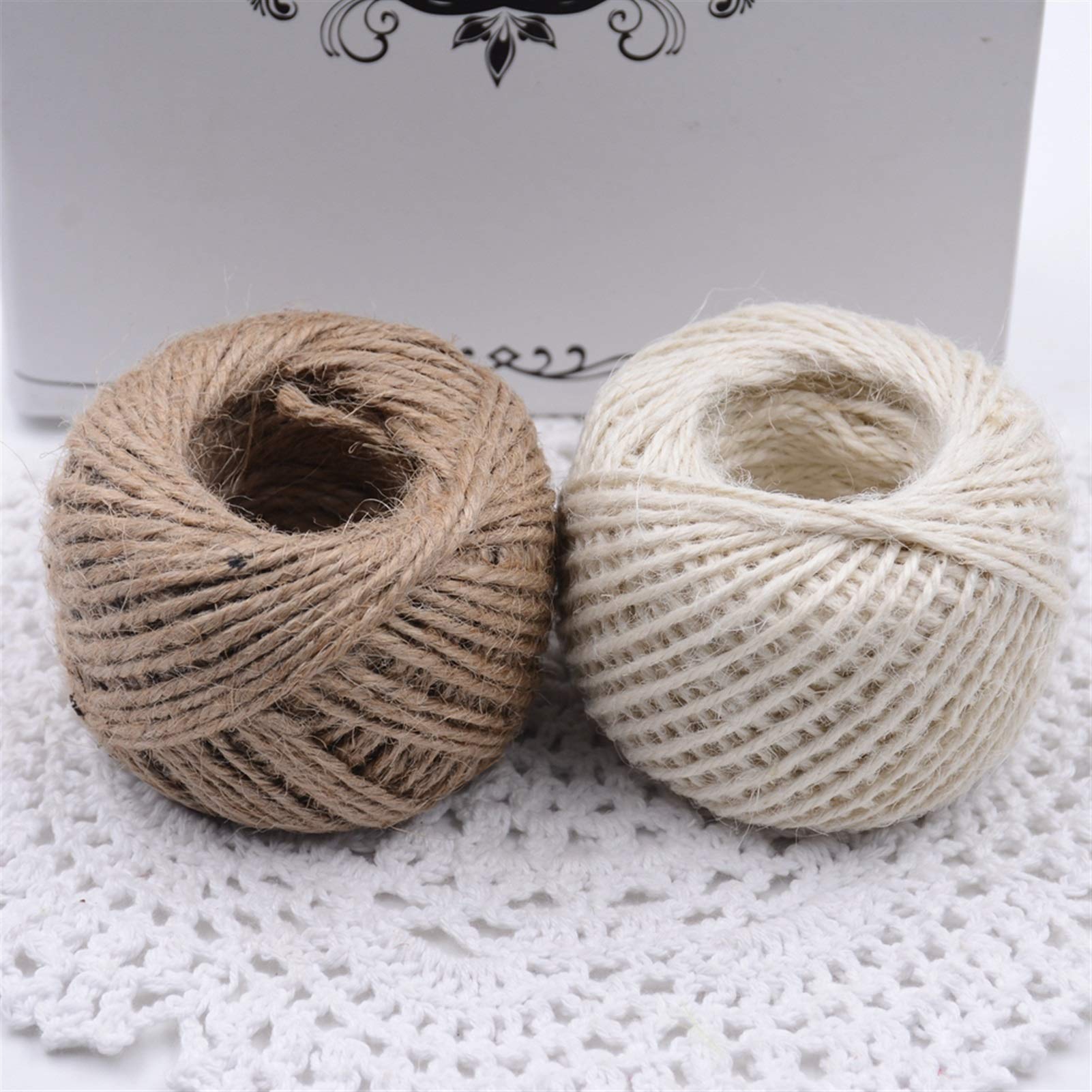 Zkenshan-Natural Jute Twine Natural Jute Twine 50 Meters 2mm Burlap String Hemp Rope for Wedding Home Decoration Cord Bag, Natural Jute Fiber (Color : Brown)