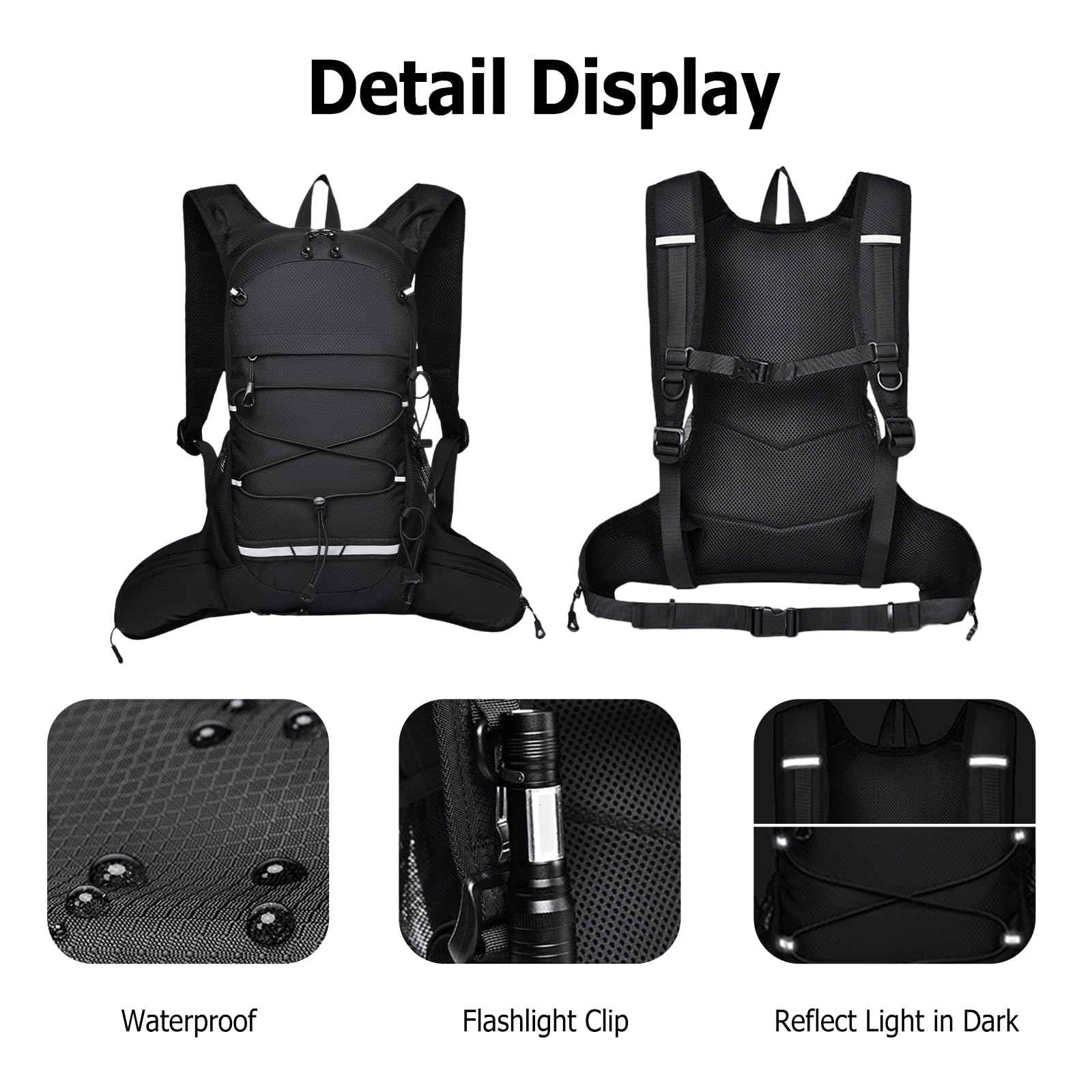 Sac à dos de randonnée imperméable et léger avec bande réfléchissante pour homme et femme, trekking, cyclisme, escalade, sports de plein air