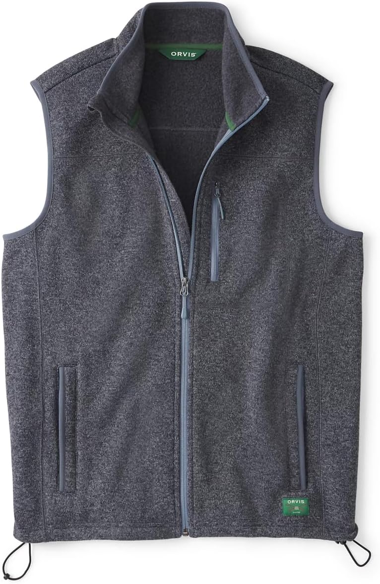 Orvis Recycled Fleece Sweater Vest for Men - Warm and Comfortable Men's Fleece Vest Made with Brushed Anti-Pilling Fiber