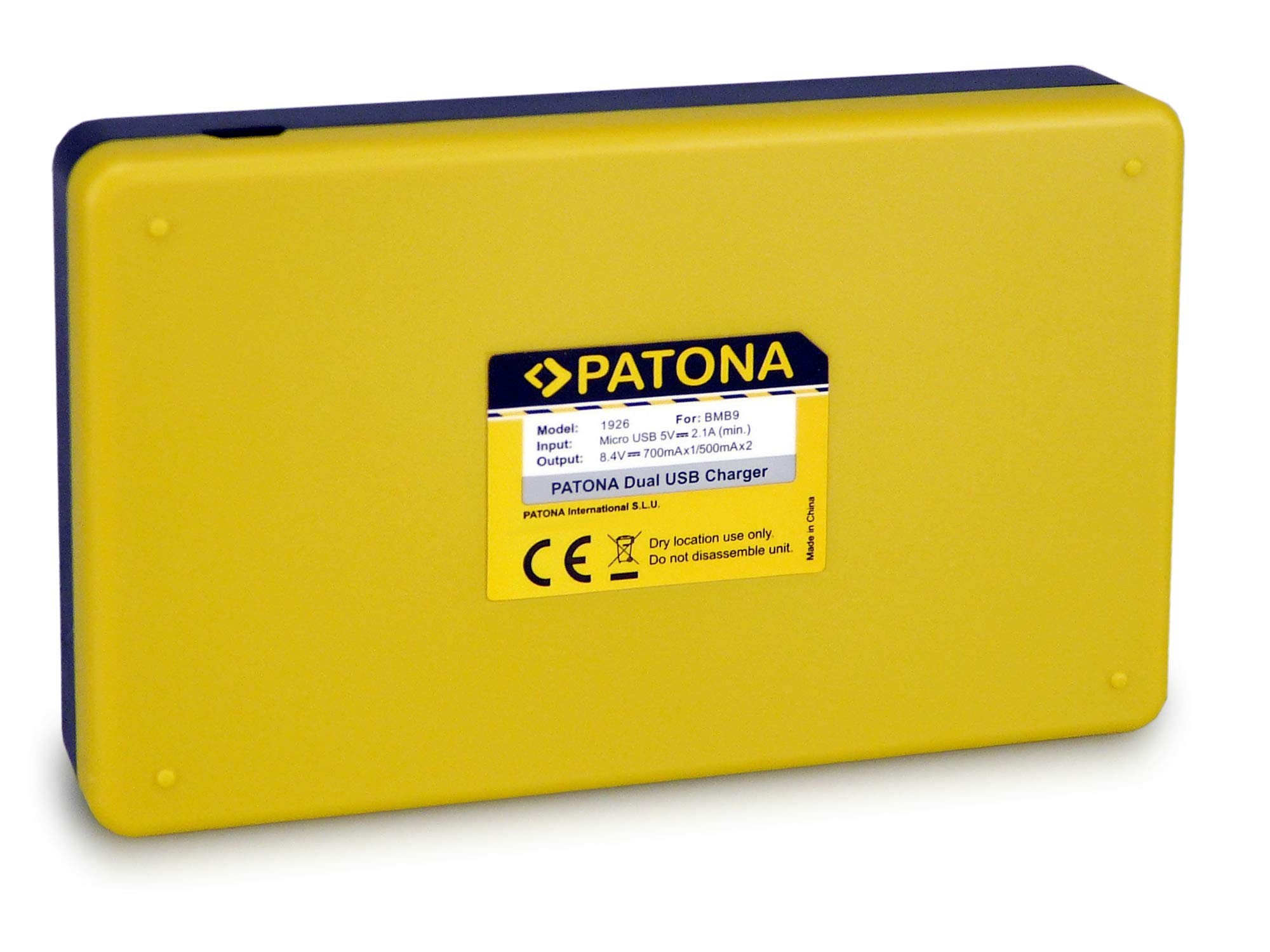 PATONA Dual Chargeur Photo pour Panasonic DMW-BMB9 BMB9E, BP-DC9 | Chargeur voyage compact pour Lumix DMC FZ40, FZ45, FZ48, FZ100, FZ150