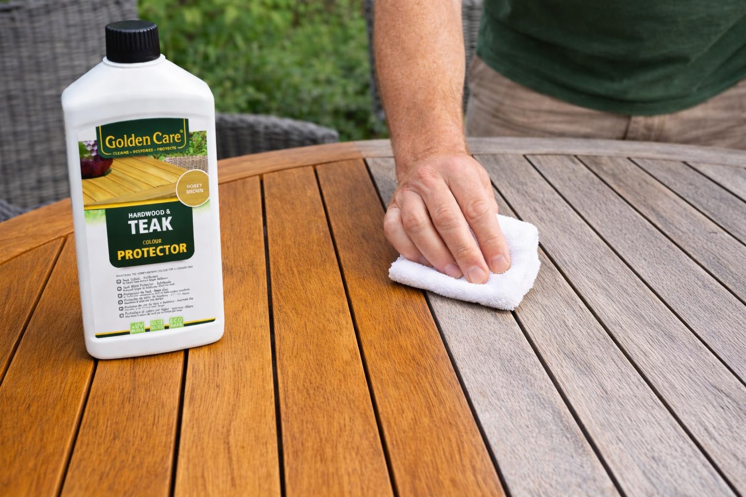 Golden Care Protector de muebles de teca, marrón miel, 1 unidad (paquete de 1)