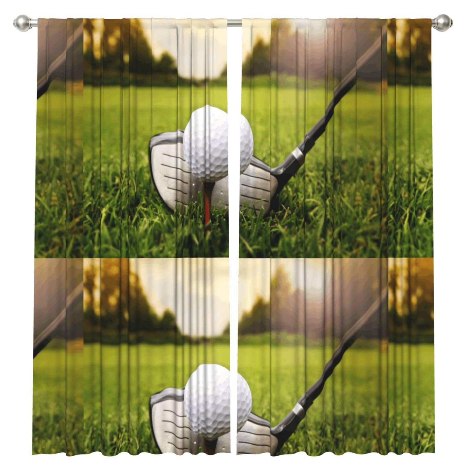 InOmak Golfer, 2 Panels Window Curtains 52 x 84 Inch Blackout Curtains for Living Room Bedroom