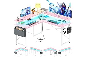 Armocity Ergonomic L Shaped Desk with Power Outlets