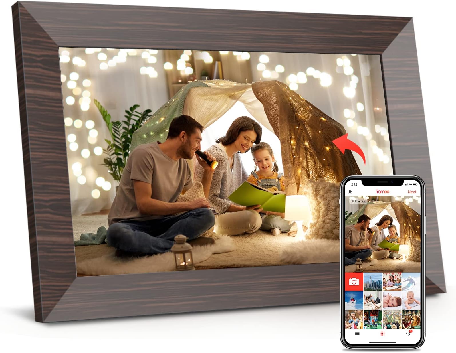 TEKXDD WiFi Portaretratos Digital, 10.1 Pulgadas Marco de Fotos Digital