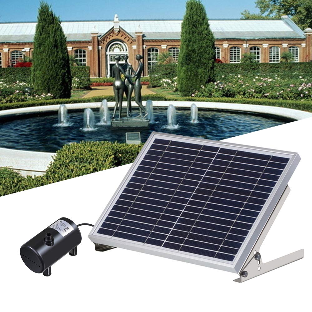 Fontana solare da 10 W, per esterni, upgrade fai da te, pompa per laghetto a energia solare, con 6 stili di fontana, pompa ad acqua solare per fontane, giardino, stagno, 1000 l/h