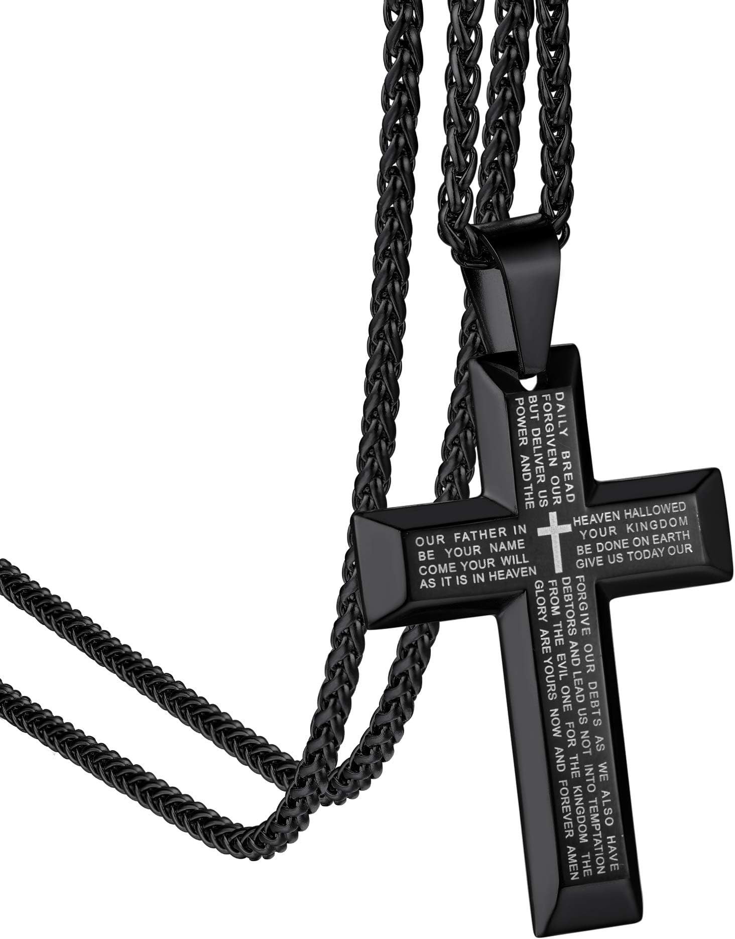 Cross INRI Crucifix Pendant Necklace, Virgin Mary Miraculous Medal Necklaces, Jesus Christain Jewelry