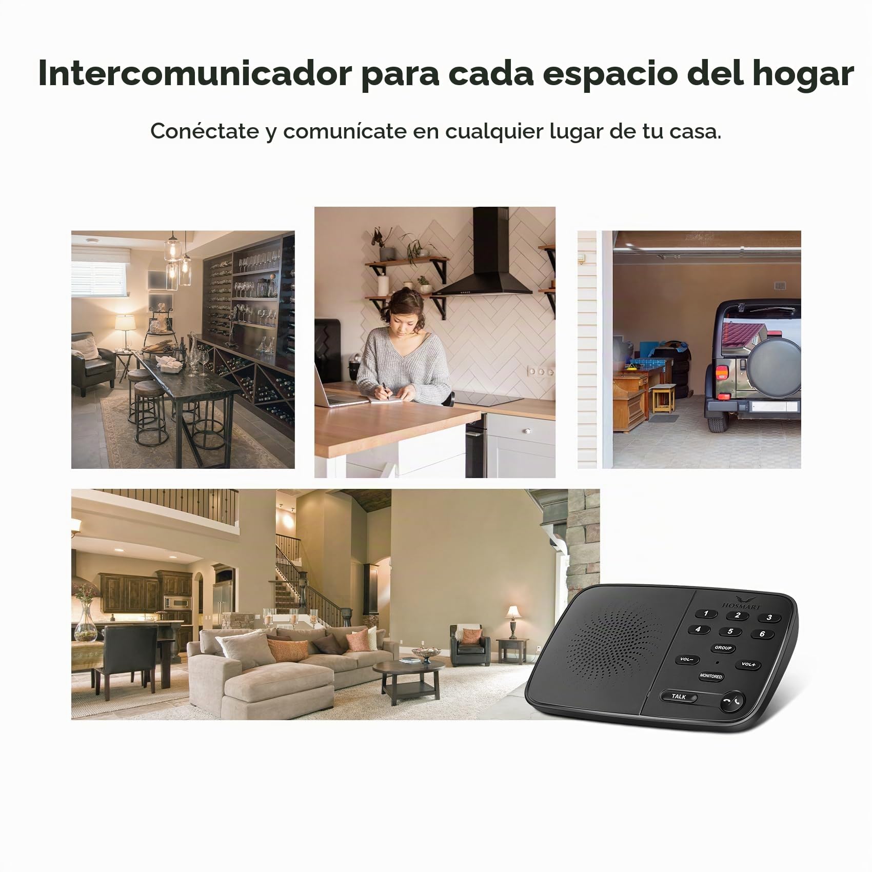 Hosmart Nuevo intercomunicador inalámbrico dúplex mejorado, 2025 intercomunicadores bidireccionales en tiempo real para hogar y empresa con alcance ultra largo de 500 metros