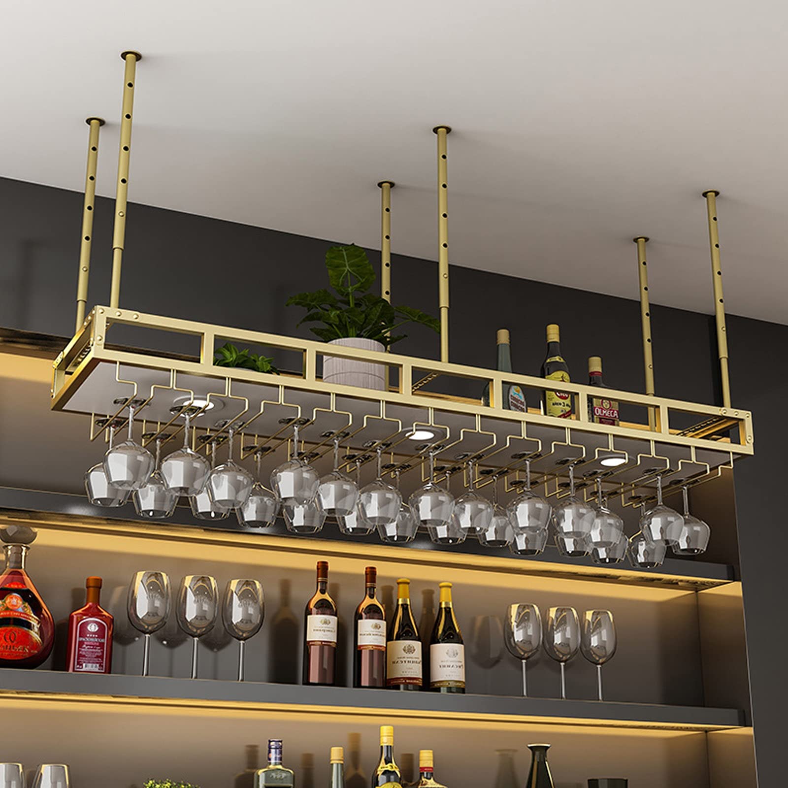 お値下げ‼️ワインラック Amazon｜ワイングラスラック、吊り下げ式ワイングラスホルダー