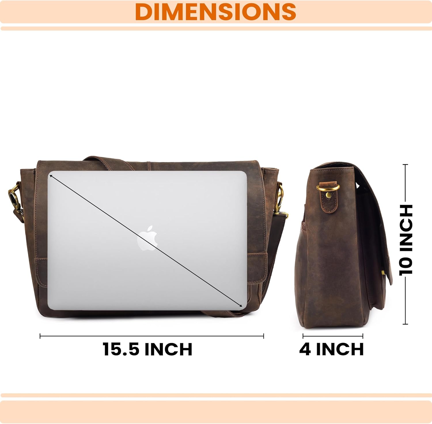 mds Genuine Leather Messenger Bag for Men & Women - Image 8