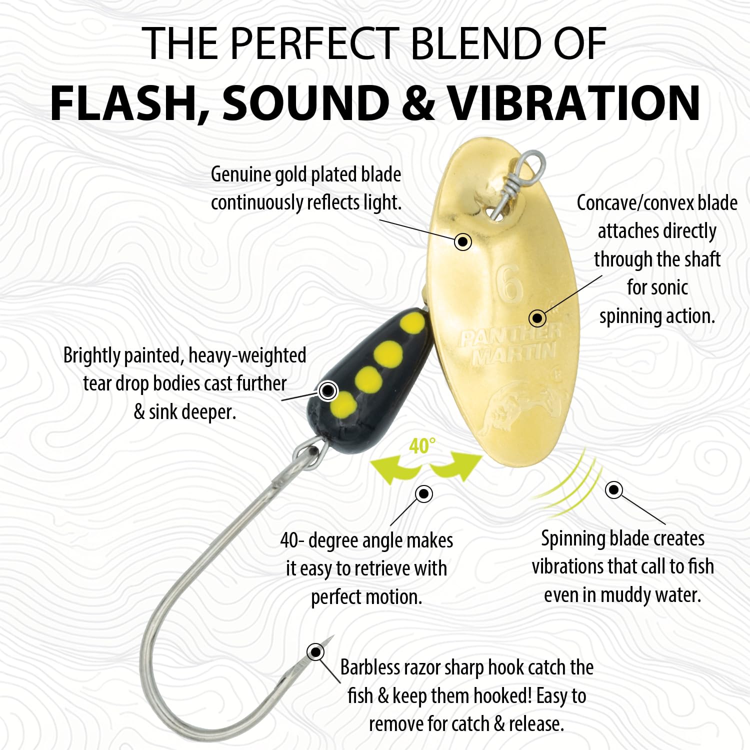 barbless bass lures Panther Martin Single Hook Gold 1/16 oz Spinner (PMRBL 2 G) : Sports & Outdoors they make catching a subseries:Abu_Garcia_Ambassadeur_STX Species - Steelhead Fishing Size:200LP-L (Left Hand)
