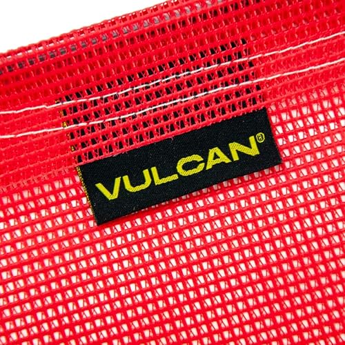 Miniatura 3 de VULCAN Bandera de seguridad con lazo de alambre, color rojo brillante, construcción de poliéster recubierto de vinilo, 18 x 18 pulgadas, paquete de 4