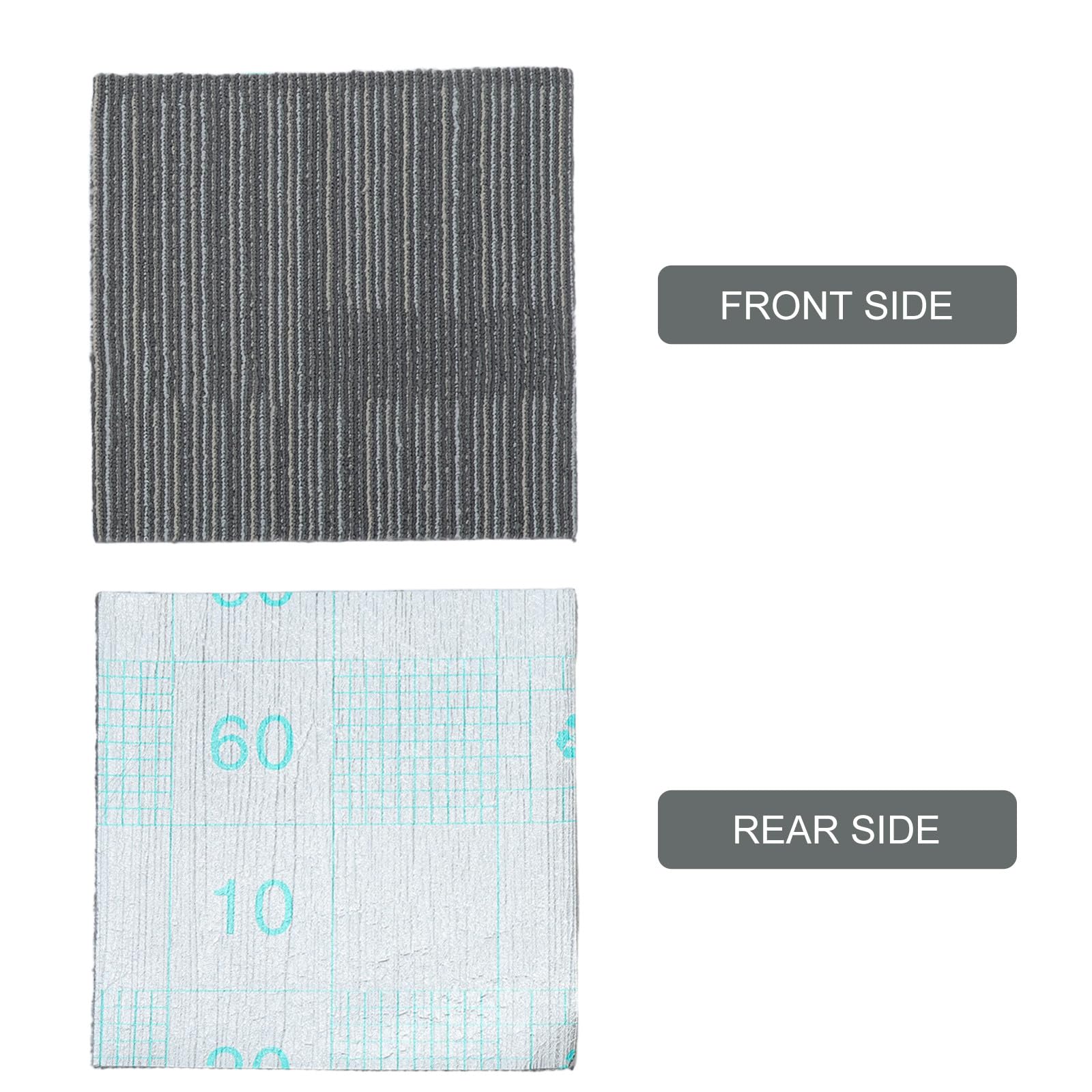 Lot de 6 tapis de sol autocollants - Tapis ignifugés carrés de 30 cm - Design prédécoupé auto-adhésif pour revêtement de sol - de cheminée ultra-résistant