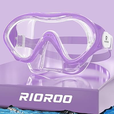 RIOROO Taucherbrille Kinder,Schnorchelset Kinder für Jungen Mädchen,schwimmbrille kinder mit Nasenabdeckung Anti Nebel Anti-Leck Tauchmaske 180°Panorama HD Schwimmmaske für Kinder 4-14 Jahre