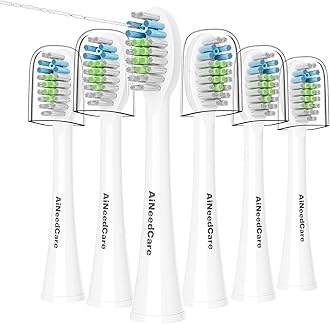 Toothbrush Head Replacement for Waterpik, 6 Pack Flossing Brush Heads Compatible with Water-pik Sonic Fusion 2.0 / SF-01, SF-02, SF-03 & SF-04