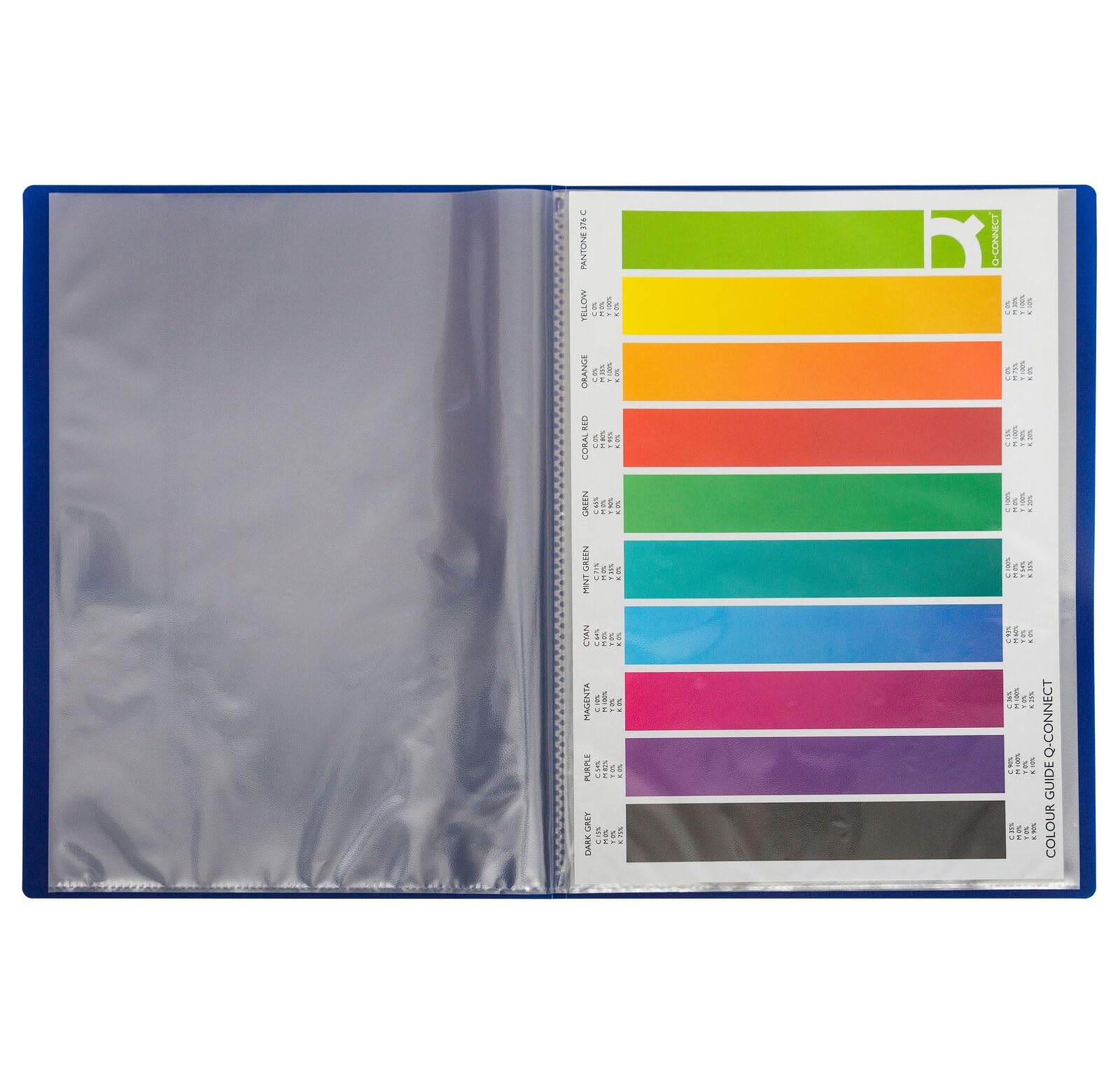 Q Connect 10-Pocket Display Book - Blue