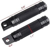 Vista 2 de NTHREEAUTO Reposapiés de montaje macho, clavijas de pasajero de palanquilla CNC negras, pedales de reposapiés de motocicleta compatibles con Harley