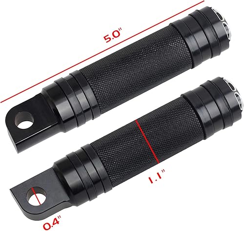 Miniatura 2 de NTHREEAUTO Reposapiés de montaje macho, clavijas de pasajero de palanquilla CNC negras, pedales de reposapiés de motocicleta compatibles con Harley