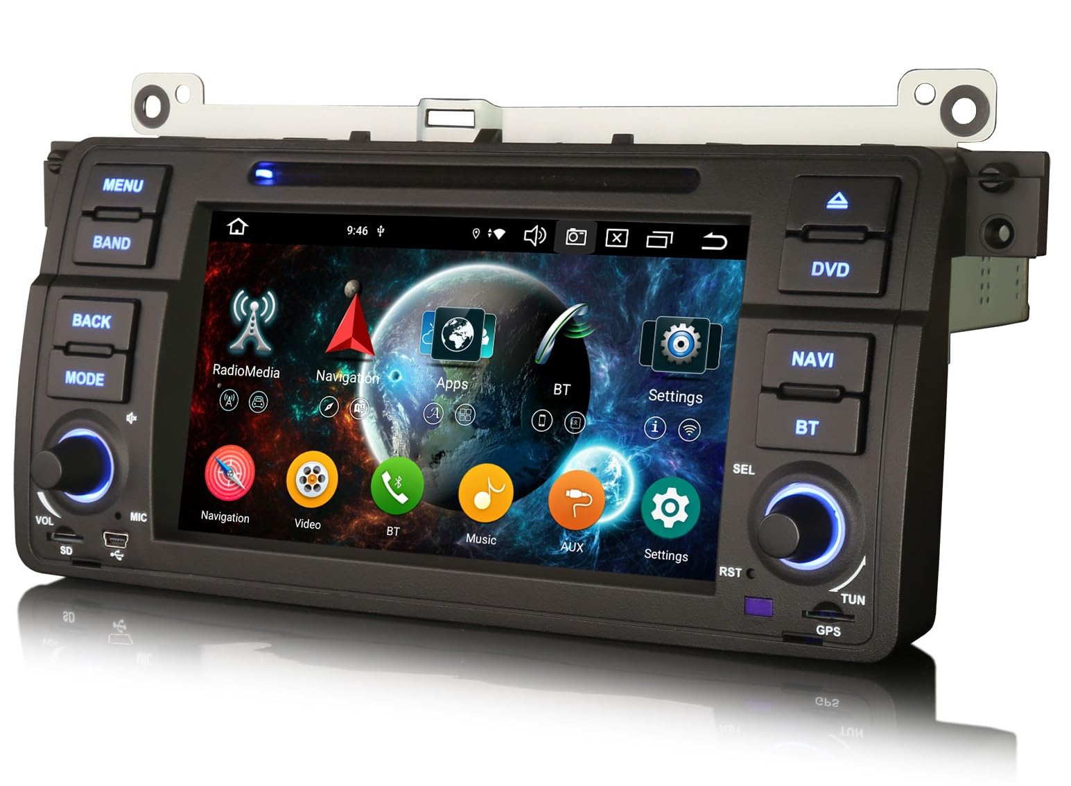 Erisin Android 16 4+64GB Autoradio Carplay per BMW Serie 3 E46/ Rover 75 | MG ZT 8-Core GPS Navigatore Wireless Carplay DSP Bluetooth 5.0 Wifi FM Radio CD DVD Canbus