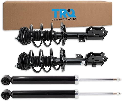 TRQ Conjunto completo de puntal delantero y trasero y kit de amortiguador, conjunto completo de puntal y resorte helicoidal compatible con Hyundai
