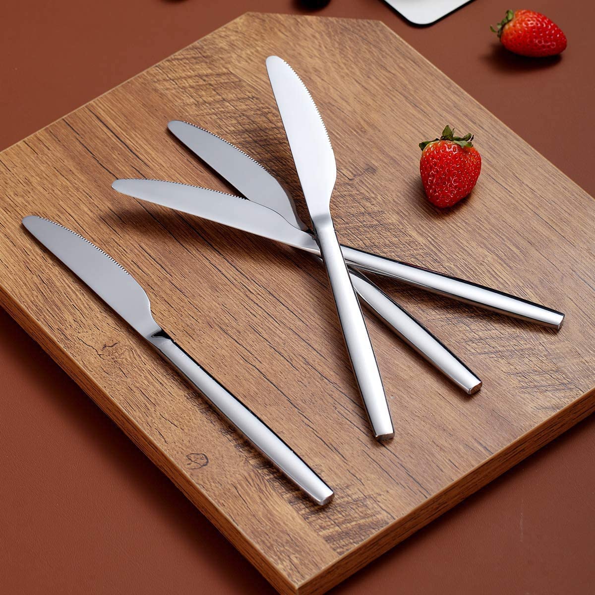 pepplo Good Stainless Steel Dinner Knives Everyday Flatware Dinner Knives Stainless Steel, Silverware Set Butter Knives Set Butterknives Stainless Steel Dinning Knife(Silver, Set of 20) 2