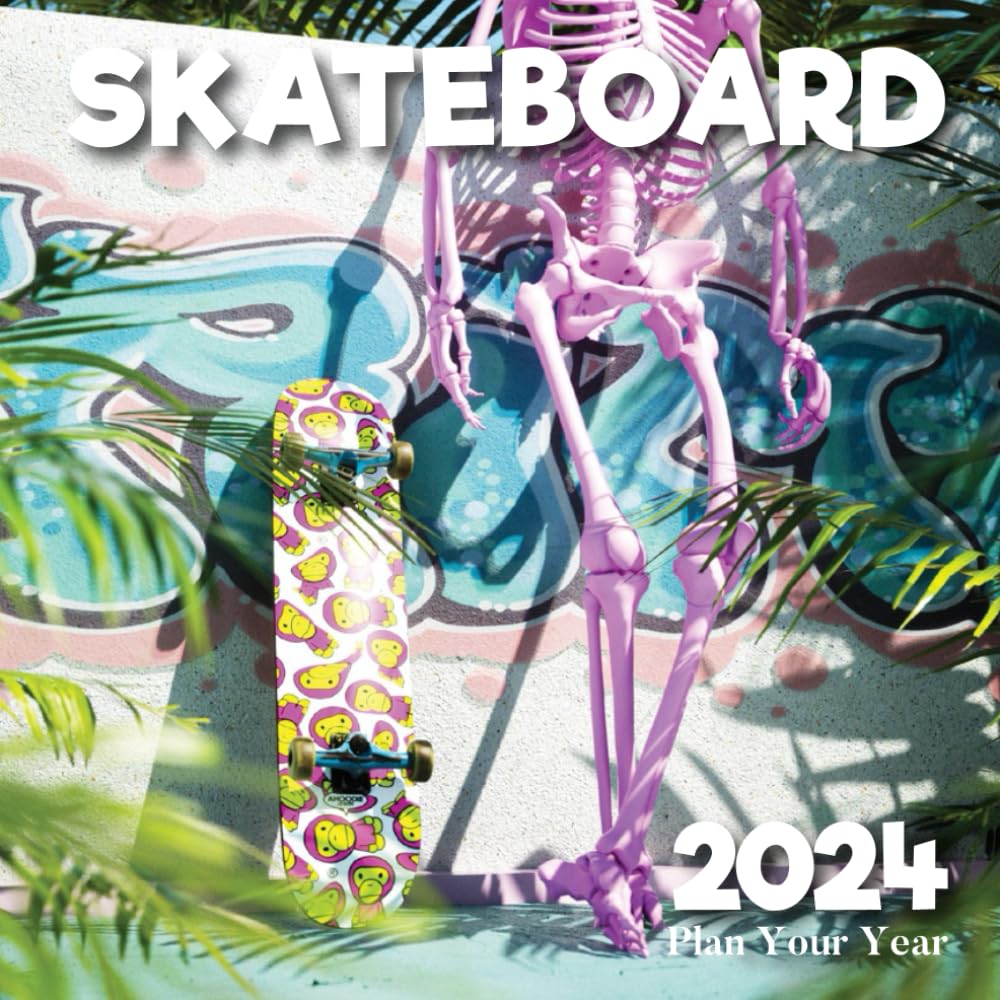Plan Your Year Skateboard 2024: Organise Your Year with monthly and daily planning for Skateboard enthusiasts as new year 2024 gifts