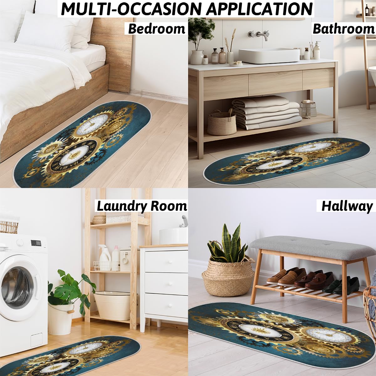 TropicalLife Vintage nadruk dywanik mata 50 x 120 cm, vintage retro długie włosy pogrubione dywaniki do pokoju kuchni domu łazienki wewnątrz antypoślizgowa mata podłogowa dywaniki