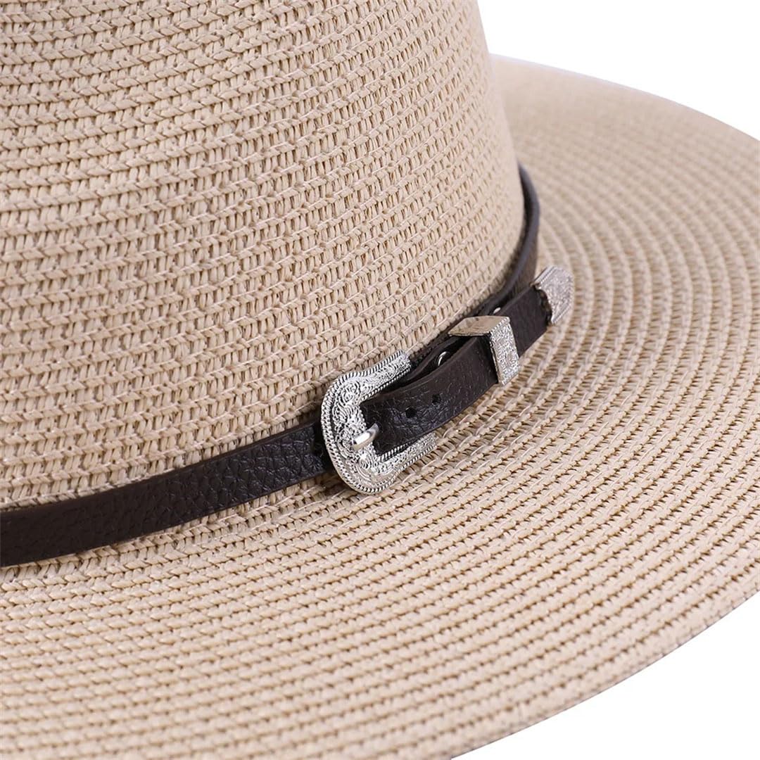 Cappello da donna in paglia per genitori e figli, per cappelli da spiaggia Panama Jazz, Pnnrk, 6 7/8-7 1/8