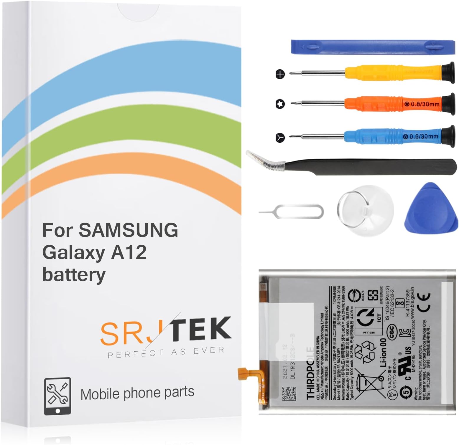 Batteria EB-BA217ABY Per Samsung Galaxy A21s (SM-A217F) E A12 (SM-A125F) - Con Strumenti Di Riparazione E Nastro Adesivo - 3