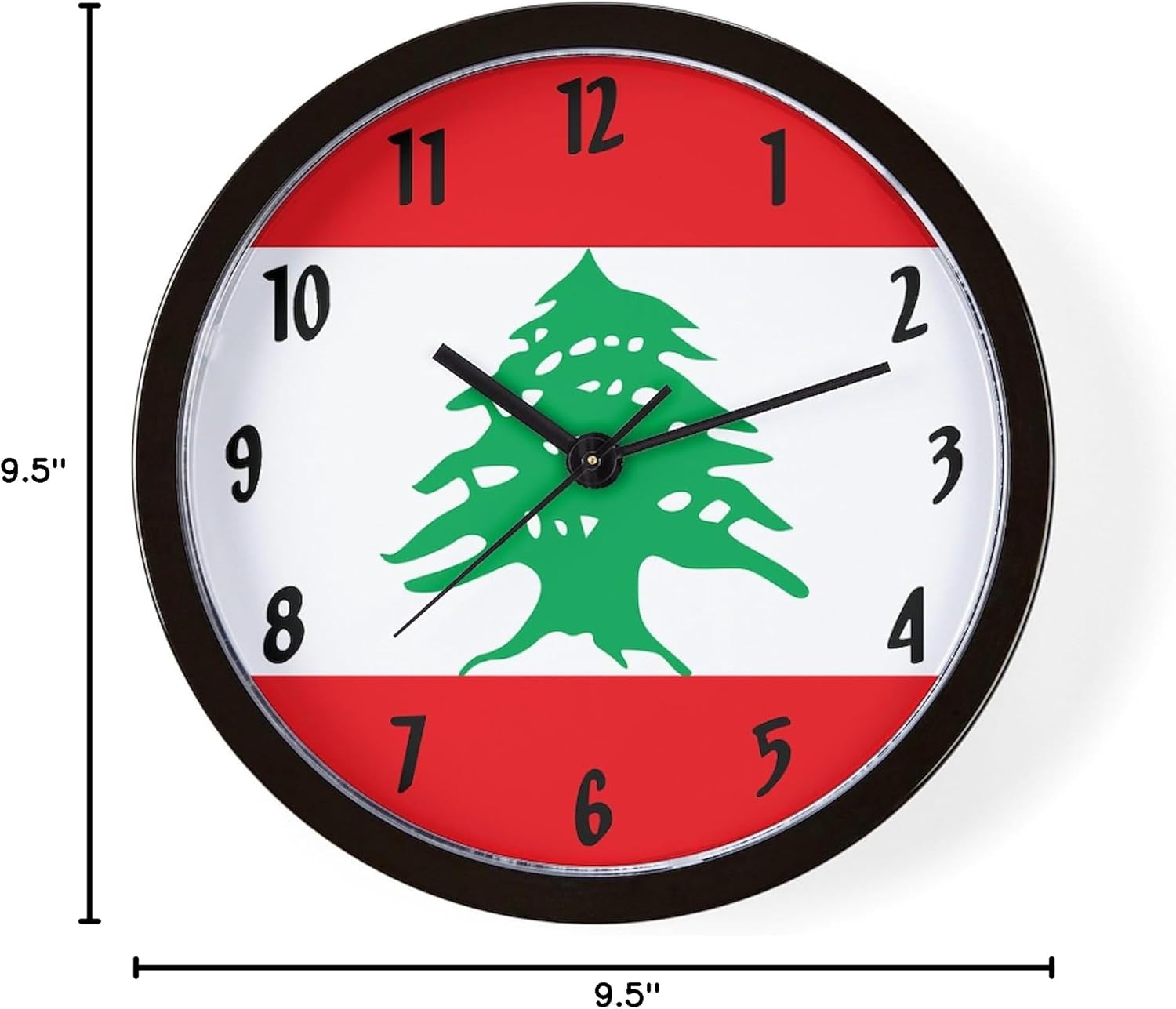 CafePress Flag of Lebanon 10" Wall Clock for Livingroom, Kitchen, or Office