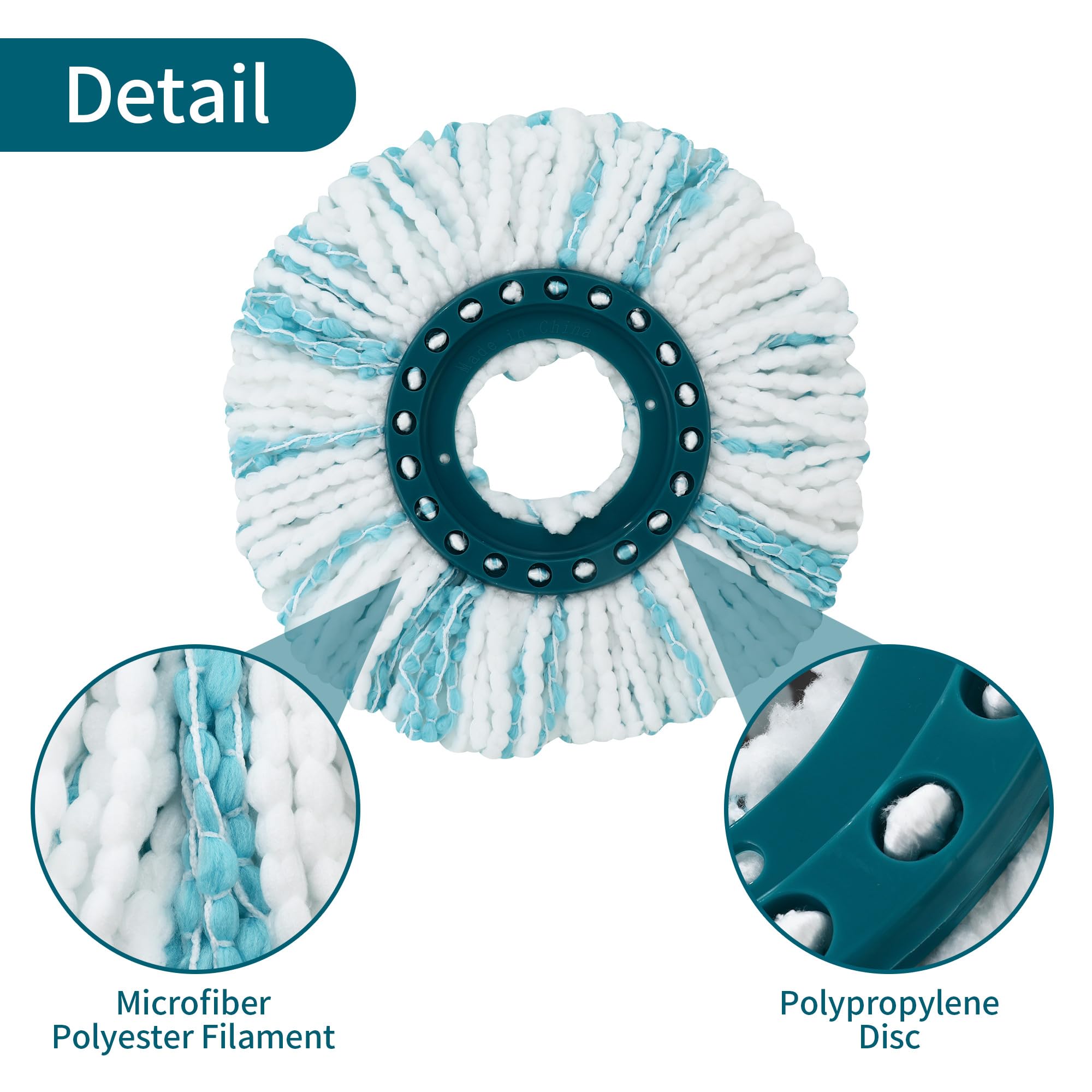4 Pezzi per Leifheit CLEAN Twist Disc Mop Ergo Ricambio Mocio Kit,per Leifheit Rotomop Ricambio, Microfibre Floor Mop Replacement Mop,Buona Capacità di Assorbimento,Adatto A Tutti I Tipi Di Pavimento