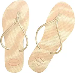 Chinelo Havaianas Tube Gloss Feminino - Cor Bege Palha - Tamanho 35/36