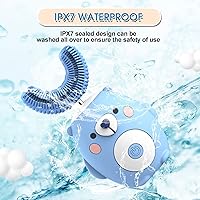 Vista 2 de GASLIKE Cepillo de dientes eléctrico para niños, cepillo de dientes automático ultrasónico en forma de U con 2 cabezales de cepillo, seis modos