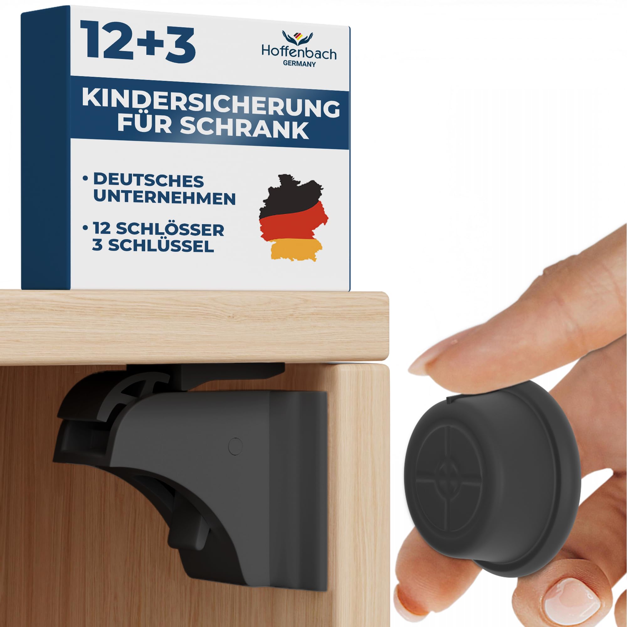 Hoffenbach Schrank- und Schubladensicherung Unsichtbarer Magnetverschluss