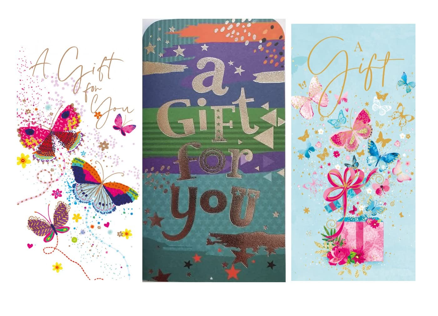 6pk Money Wallet With Envelope Gift Voucher Cards Multipack| 3 Assorted Designs| A Gift For You| Hold Cash Note Gift Voucher Card| New Designs for Relations, Occasions, Family (Design 4)